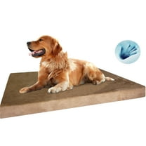 Dogbed4less Extra Large Orthopedic Waterproof Memory Foam Dog Bed for Medium to Large Pet 47"X29"X4", Microsuede Brown Washable Cover