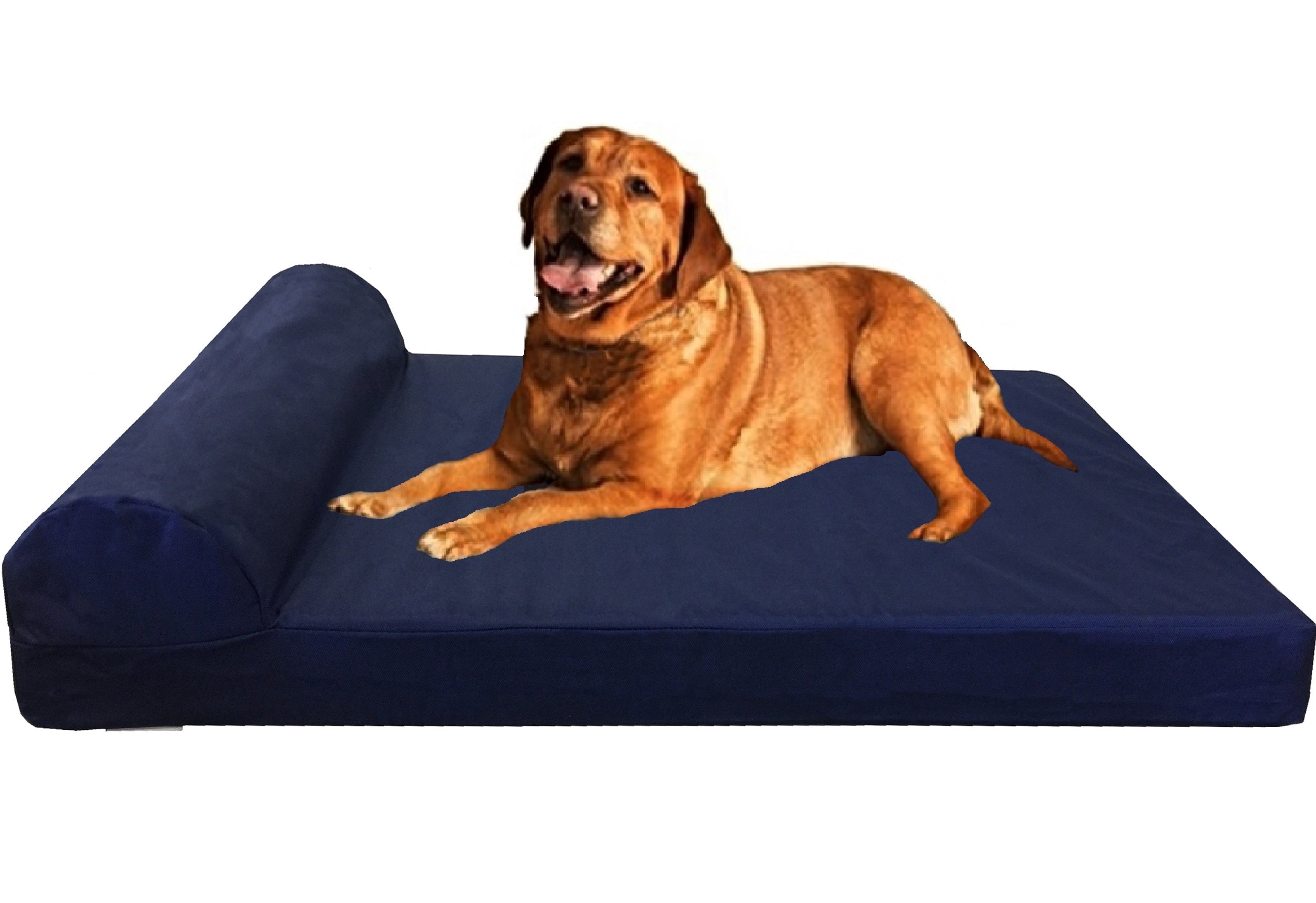 Dogbed4less Jumbo Orthopedic Memory Foam Dog Bed, Blue Nylon Cover with Waterproof Liner