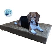 Dogbed4less Orthopedic Memory Foam Dog Bed with Waterproof Cover, Gray, Large, 41 x 27 x 4 in
