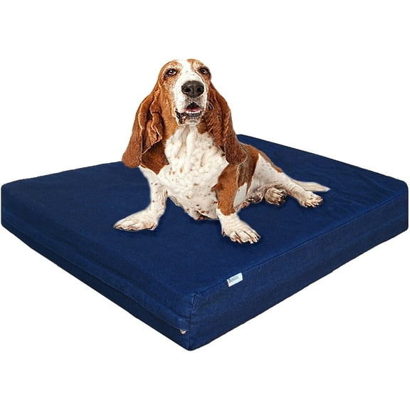 Dogbed4less Extra Large Orthopedic Memory Foam Dog Bed with Waterproof Washable Denim Cover