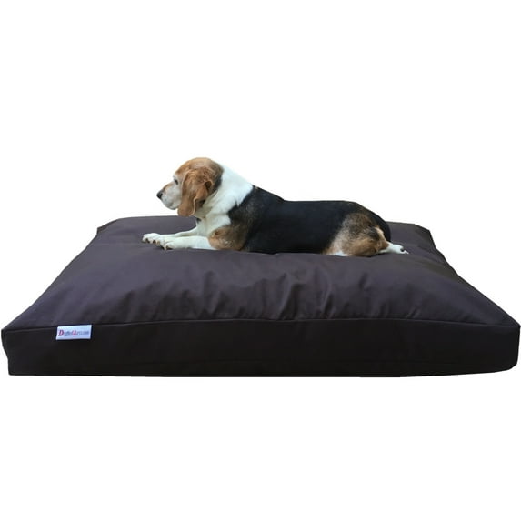 Dogbed4less Shredded Memory Foam 40"x35" Dog Bed Pillow with Brown Nylon Cover