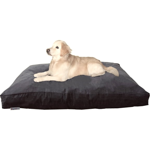 Dogbed4less Shredded Memory Foam 55"x47" Dog Bed Pillow with Espresso Suede Cover