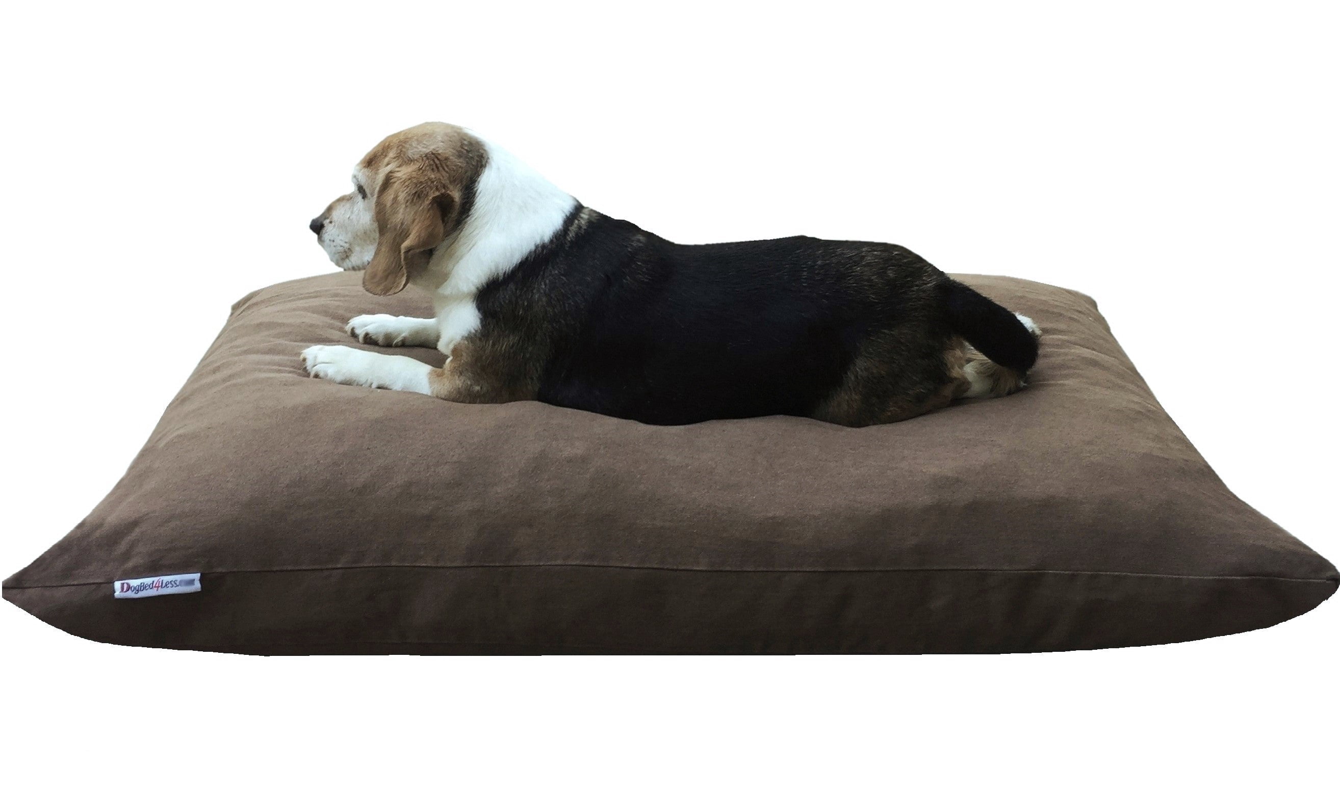 Dogbed4less Shredded Memory Foam Bed Pillow 36" x 29" with Brown Denim Cover