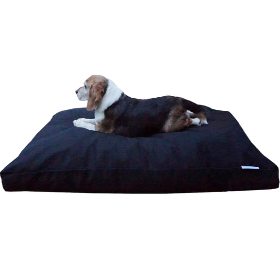Dogbed4less Shredded Memory Foam 47"x29" Dog Bed Pillow with Black Canvas Cover