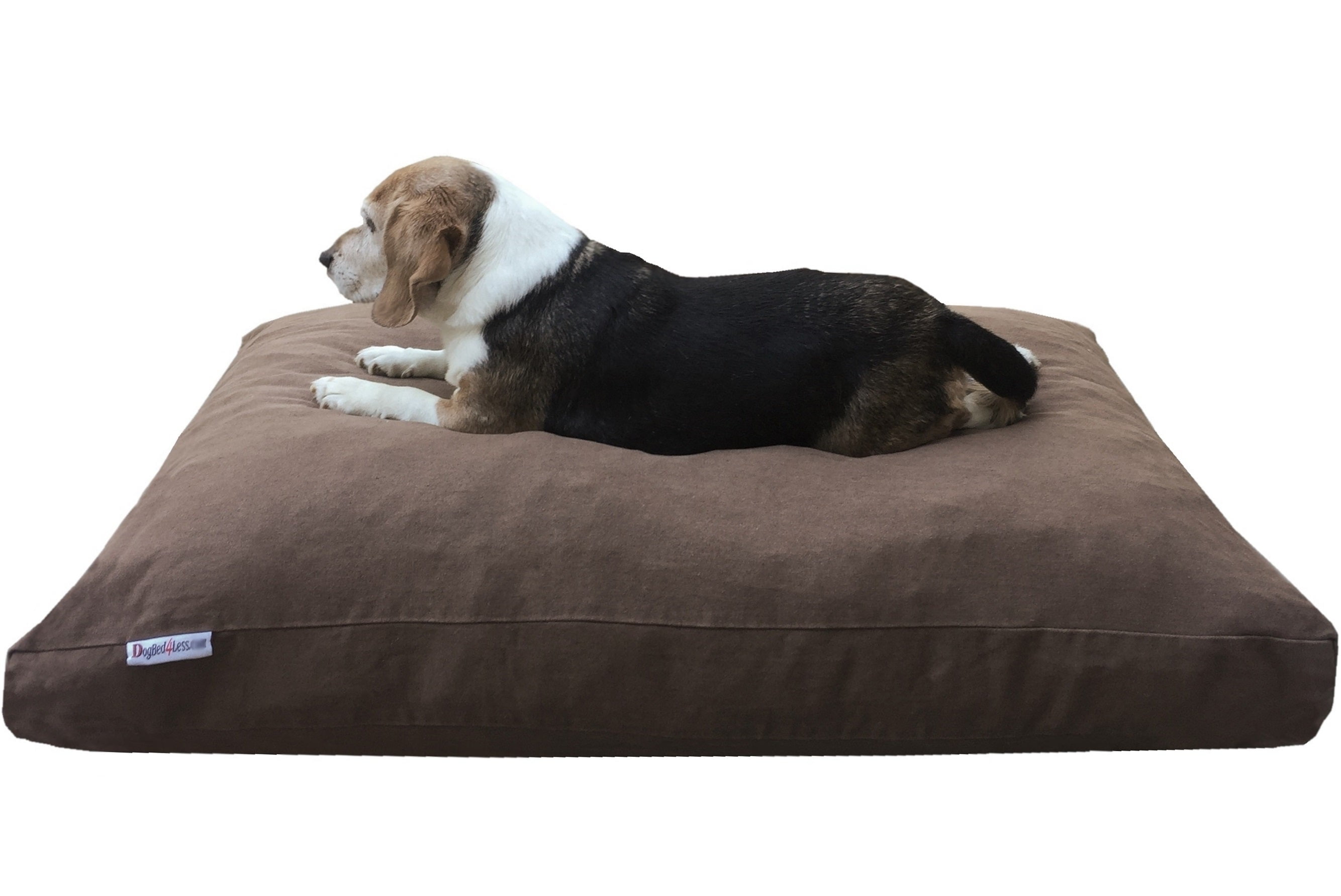 Dogbed4less Shredded Memory Foam Dog Bed for Medium to Large Dogs, Brown Denim Cover 40"x35" Pillow