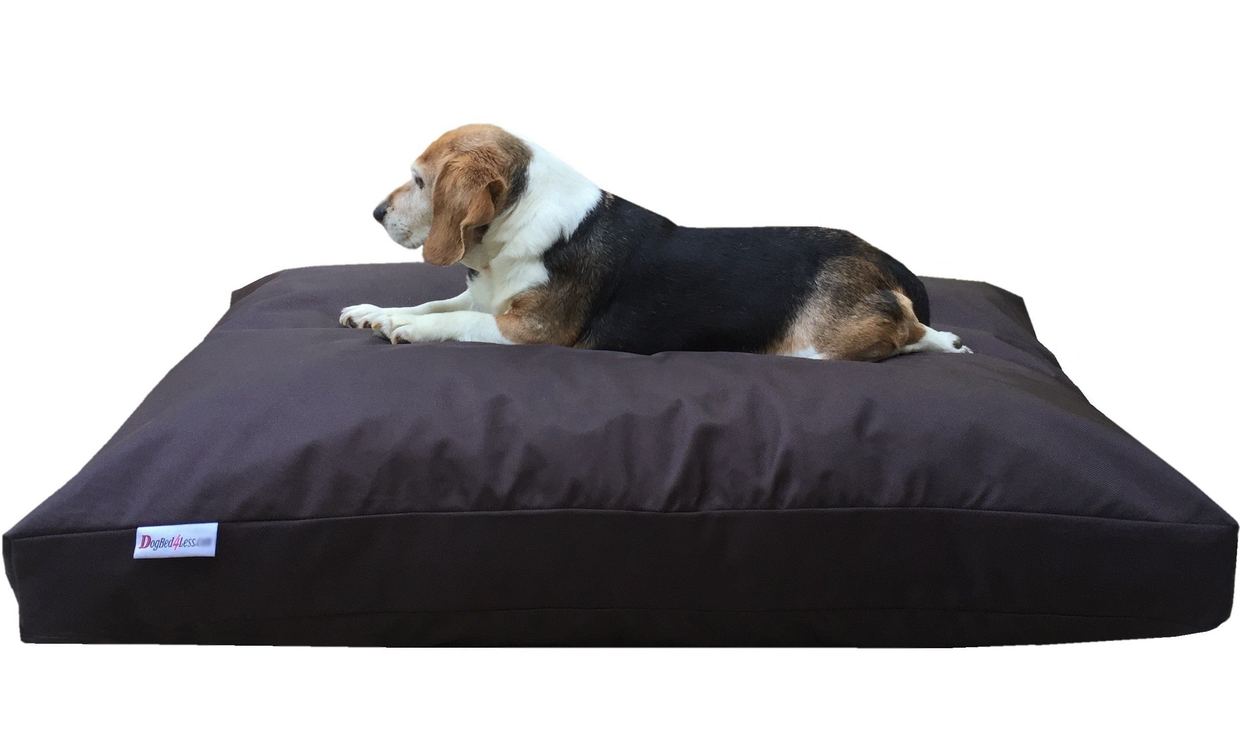 Dogbed4less Shredded Memory Foam Dog Bed for Medium to Large Dogs, Brown Nylon Cover 47"x29" Pillow