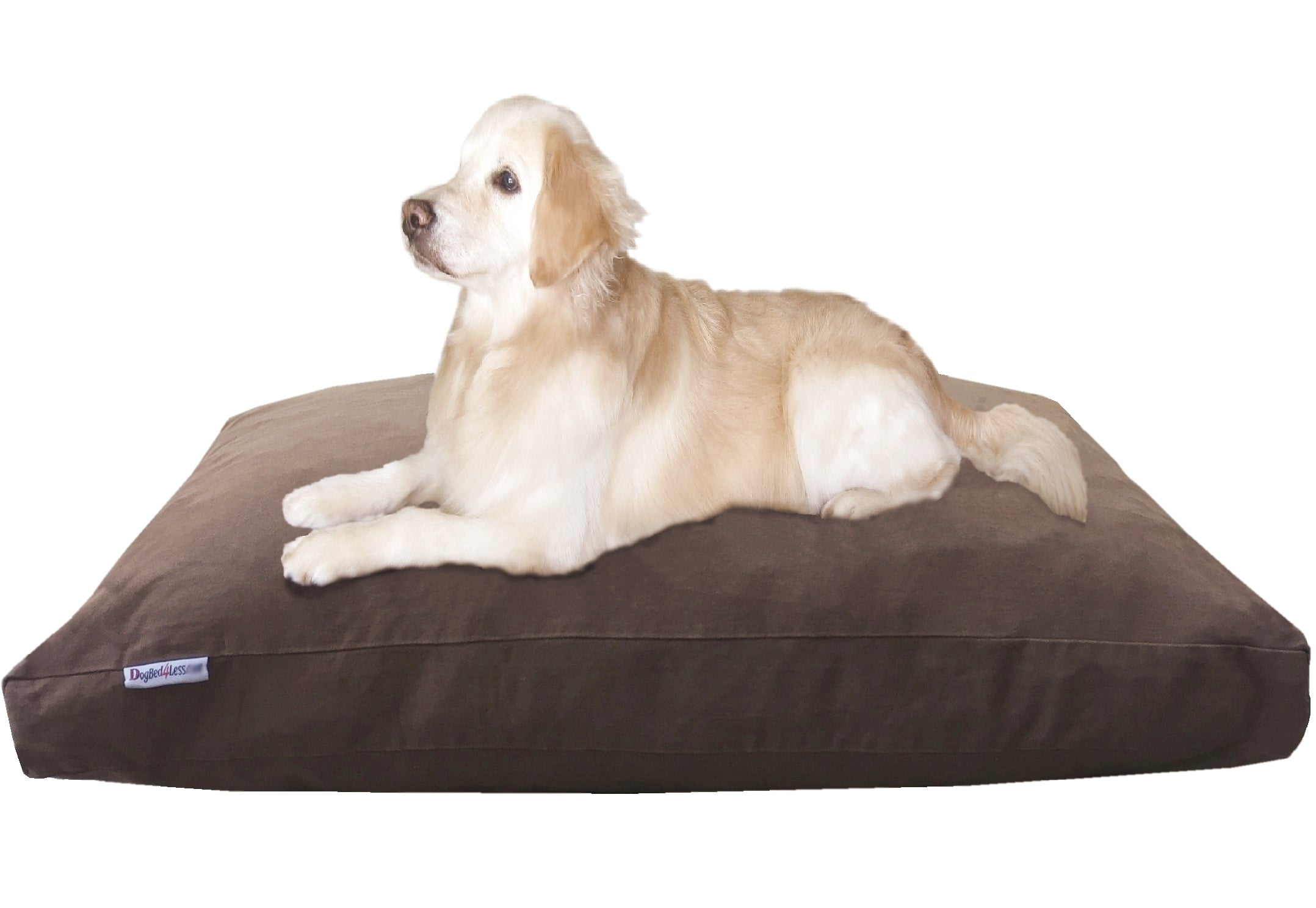 Dogbed4less Shredded Memory Foam Pet Dog Bed Pillow 55"x37", Washable Waterproof Brown Denim Cover