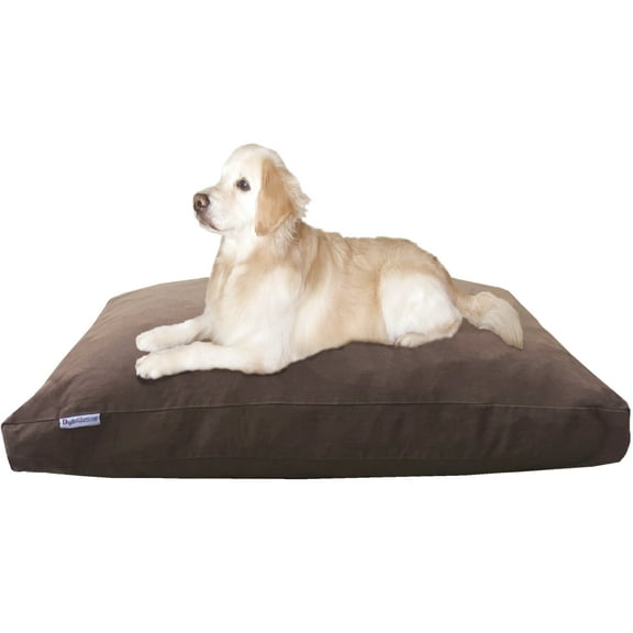 Dogbed4less Shredded Memory Foam Pet Dog Bed Pillow 55"x37", Washable Waterproof Brown Denim Cover