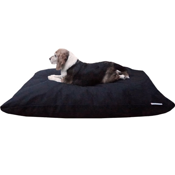 Dogbed4less Shredded Memory Foam Pillow 48"x29" Dog Bed with Black Canvas Cover