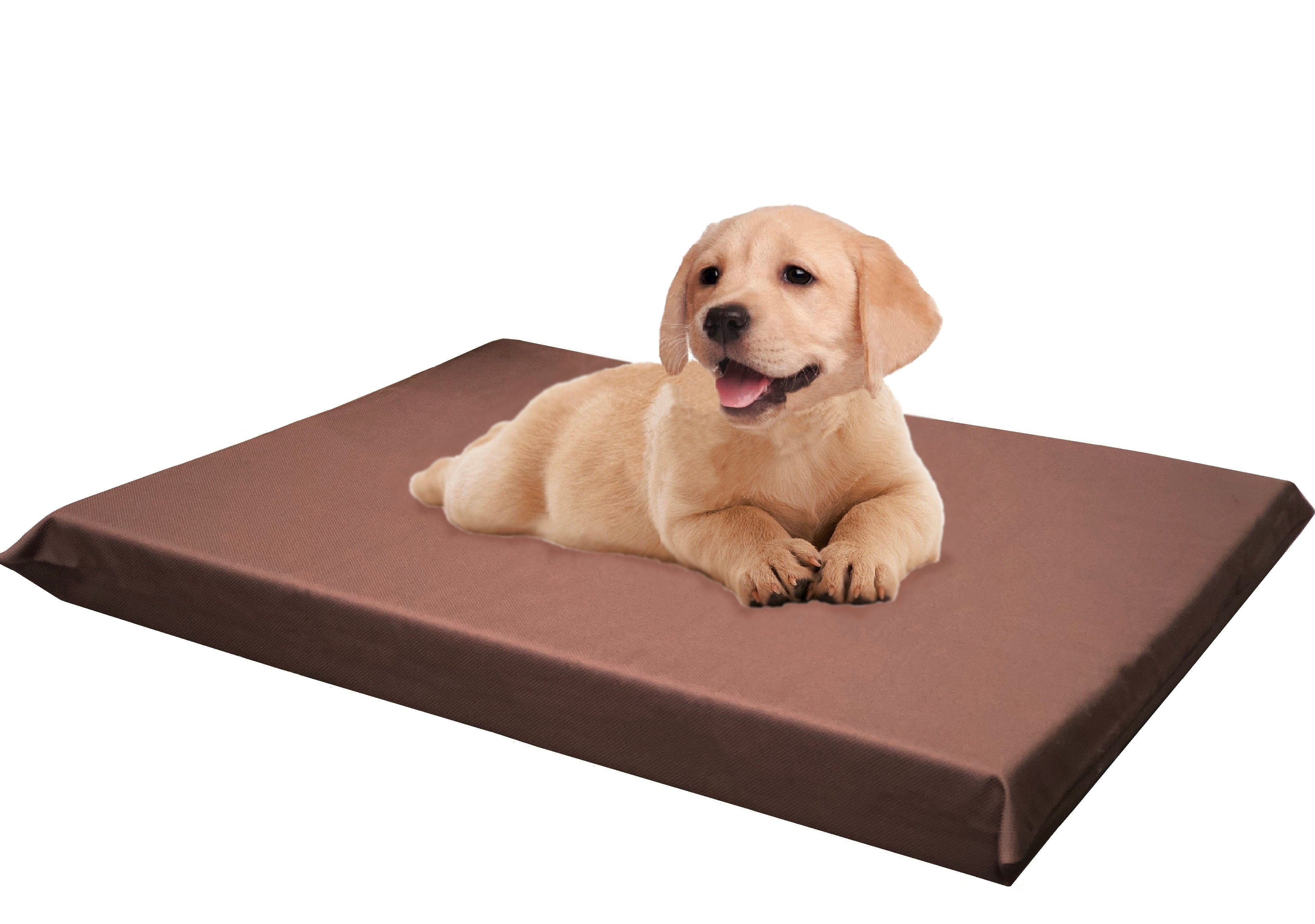 Dogbed4less Waterproof 34"x27"x3" Memory Foam Platform Bed for Small to Medium Dog, Brown
