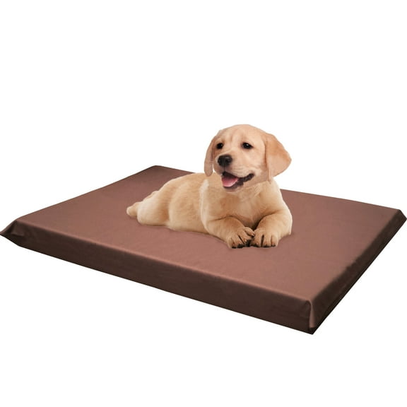 Dogbed4less Waterproof 34"x27"x3" Memory Foam Platform Bed for Small to Medium Dog, Brown