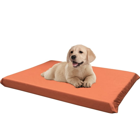 Dogbed4less Waterproof 45"x27"x3" Memory Foam Platform Bed for Medium Large Dog, Rust