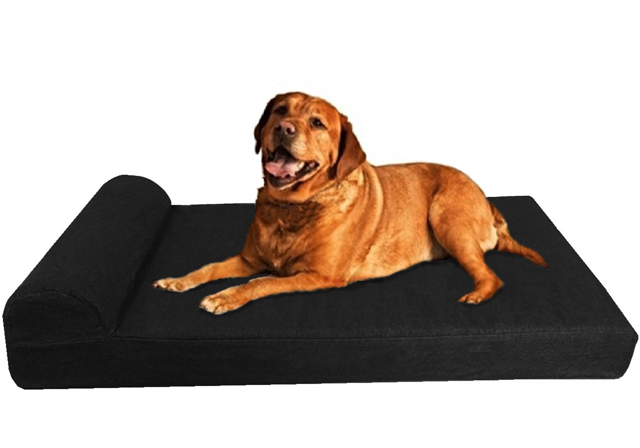 Dogbed4less Orthopedic Memory Foam Dog Bed with Waterproof Liner and Washable Canvas Cover, Xxl, 55 x 37 Inches, Black