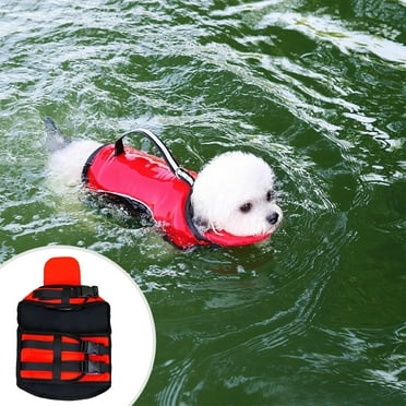 Dogcheer Dog Life Jacket, Polyester Material High Buoyancy Adjustable Elastic Designs, Adjustable Puppy Floating Swim Vest for Small Medium Large Dogs (Red,XS)