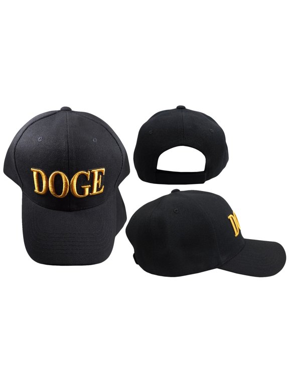 Doge Black & Gold Adjustable Embroidered Baseball Hat Cap