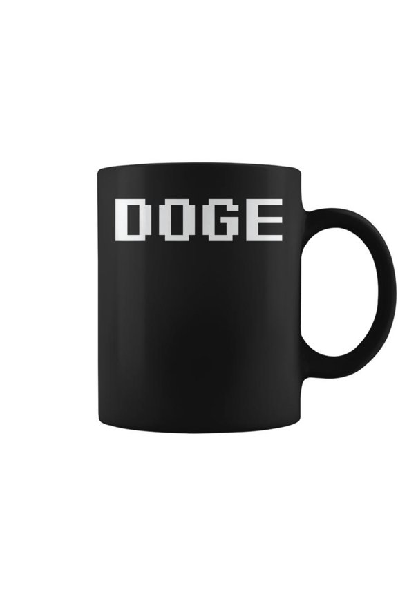 Doge DOGE Pixel Bitmap Font Coffee Mugs
