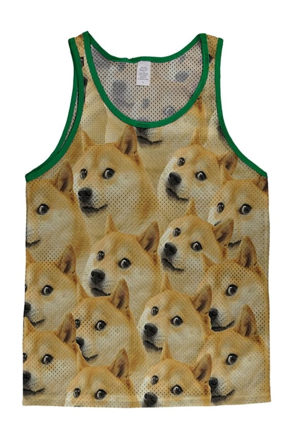 Doge Dog Meme Adult Mesh Jersey White-Kelly X-LG