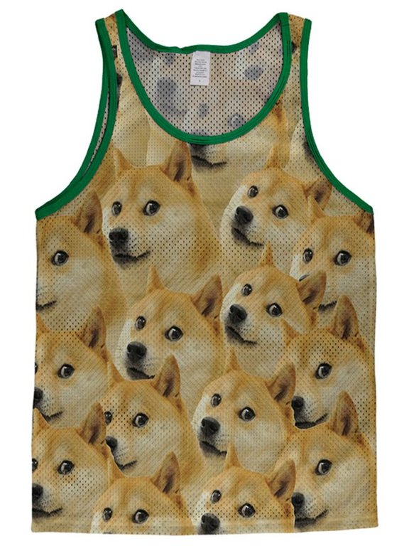 Doge Dog Meme Adult Mesh Jersey White-Kelly X-LG