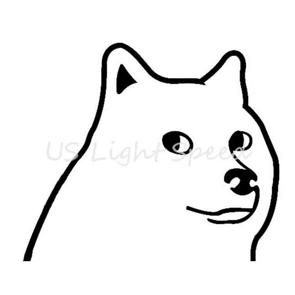 Doge Head 5" x 4.2" Sticker Vinyl Decal Bumper Meme So Much Wow Shabe Funny Cute