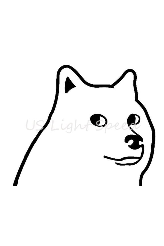 Doge Head 5" x 4.2" Sticker Vinyl Decal Bumper Meme So Much Wow Shabe Funny Cute