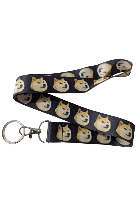 Doge Meme Black Keychain Lanyard