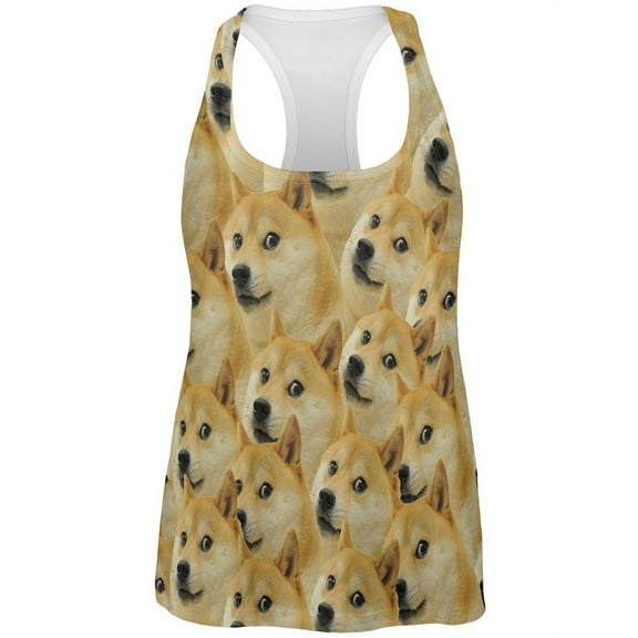 Doge Meme Funny All Over Womens Work Out Tank Top Multi 2XL