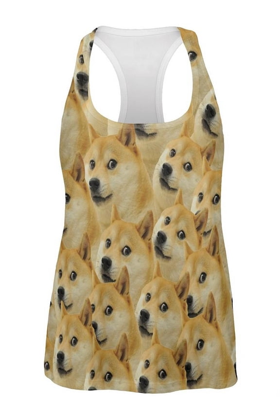 Doge Meme Funny All Over Womens Work Out Tank Top Multi MD