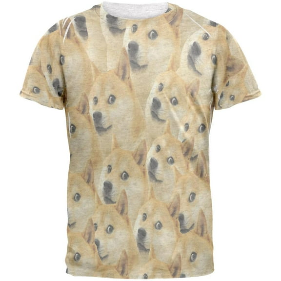 Doge Meme Funny Mens T Shirt Heather White LG