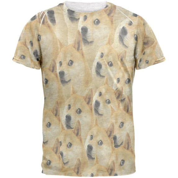 Doge Meme Funny Mens T Shirt Heather White LG