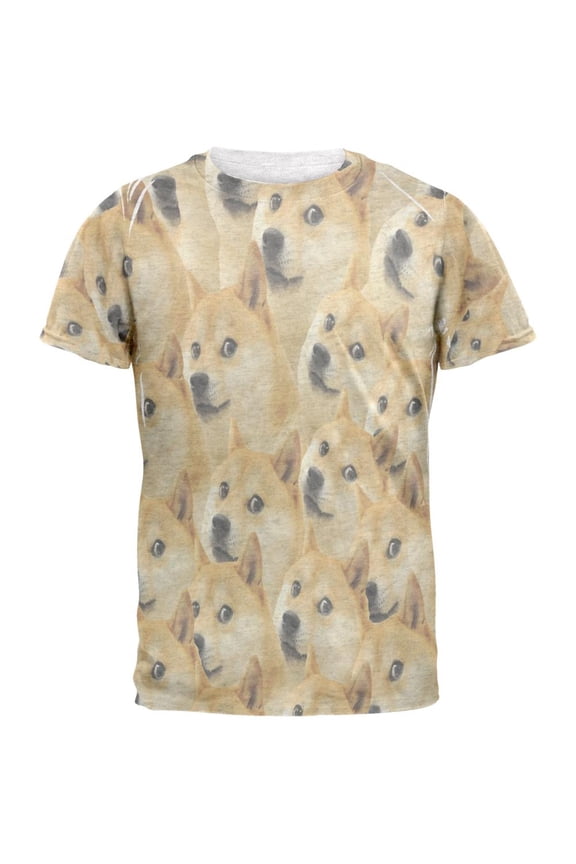 Doge Meme Funny Mens T Shirt Heather White X-LG