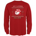 thumbnail image 1 of Doge Ugly Christmas Sweater Red Adult Long Sleeve T-Shirt, 1 of 1