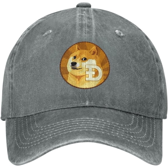 Dogecoin Baseball Cap Vintage Distressed Personalized Adjustable Washed Hats Sport Gift