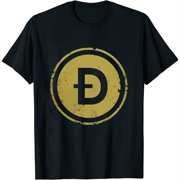 Dogecoin Doge Crypto Vintage Distressed Logo Men's Womens T-Shirt Black