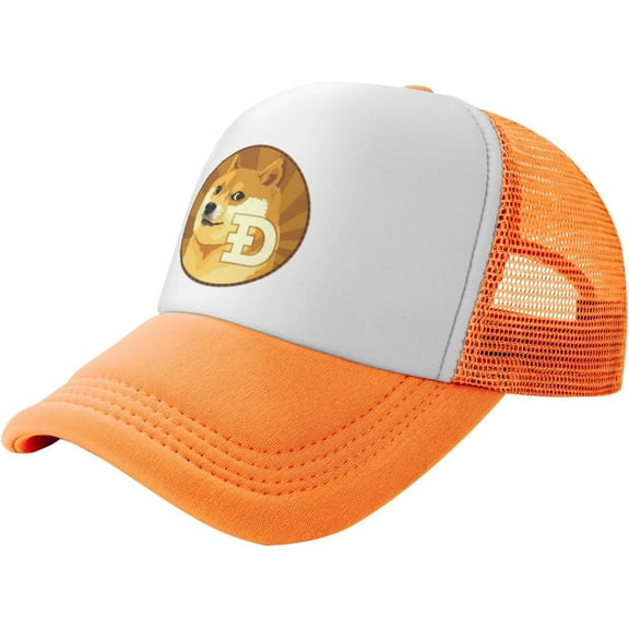 Dogecoin Polyester Mesh Hat Two Tone Trucker Summer Mesh Cap Outdoor