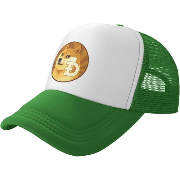 Dogecoin Polyester Mesh Hat Two Tone Trucker Summer Mesh Cap Outdoor