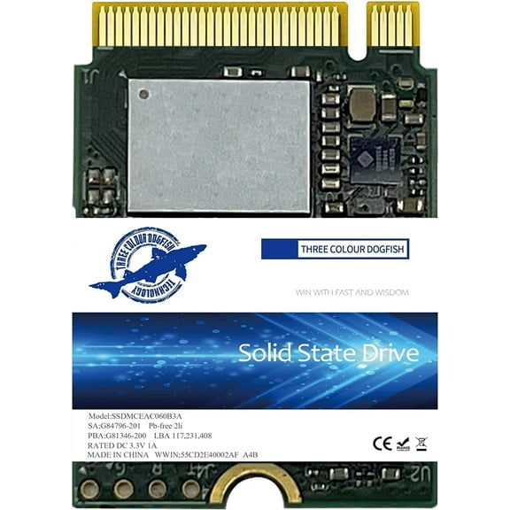 Dogfish 2230 256GB SSD NVMe PCIe 4.0 3D NAND Gaming Internal Solid State Drive for PS5 Steam Deck Microsoft Surface Pro Lenovo Laptop Ultrabook Tablet (M.2 2230 PCIe 256GB)