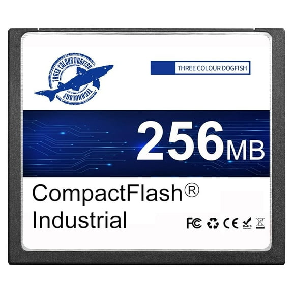 Dogfish 256MB Compact Flash Memory Card High Performance Industrial CF Type I Card FAT16 for Industrial Equipment and Vintage Digital Cameras