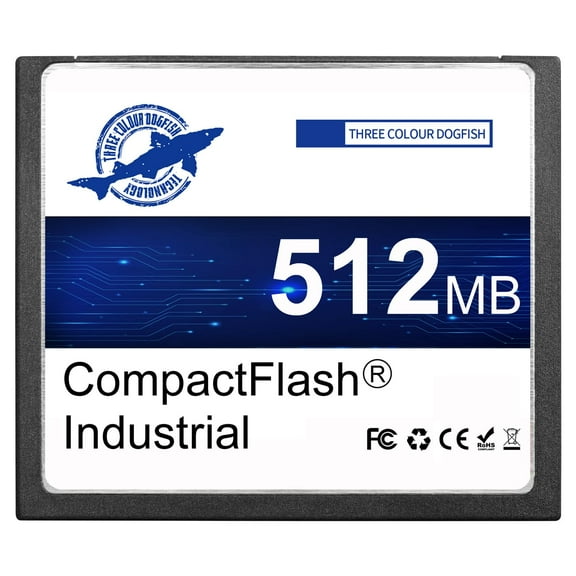 Dogfish Compact Flash Memory Card 512MB Industrial CF Type I Card FAT16 for Industrial Equipment and Vintage Digital Cameras