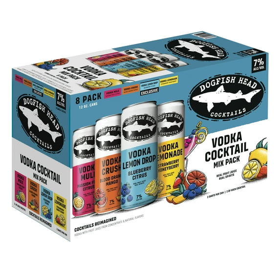 Dogfish Head Vodka Cocktail Mix Ready to Drink Cocktails 8 pack, 12 fl. oz. Cans, 7% ABV
