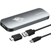 Dogfish Portable External SSD 1TB Ngff 2242/2260/2280 Silver Aluminum USB 3.1 Type C Ultra-Light External SSD Mini Portable Solid State Drive for Mac Windows Android Linux