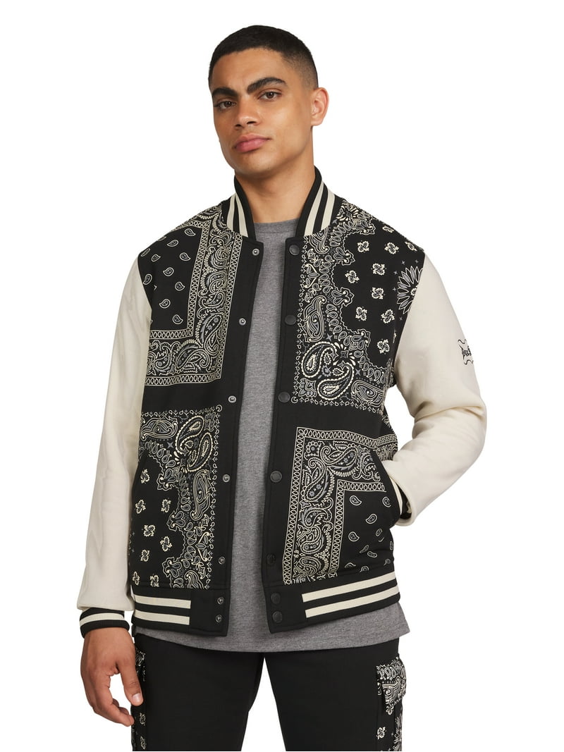 Dogg Supply All Gender Paisley Fleece Varsity Jacket, Men's
