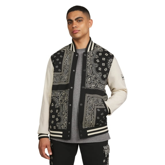 Dogg Supply All Gender Paisley Fleece Varsity Jacket, Men's Sizes XS-3XL