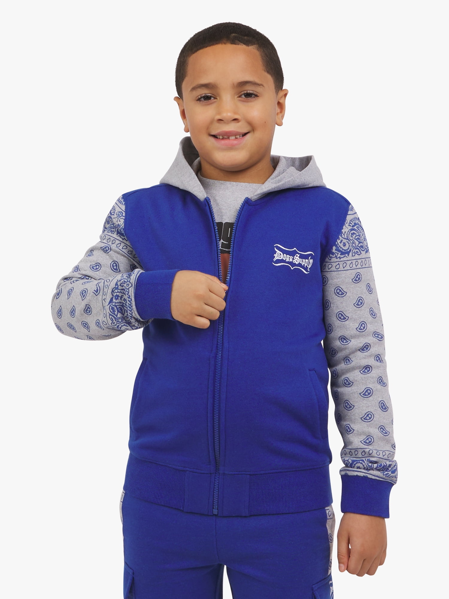 Dogg Supply Boys Varsity Zip-Up Hoodie, Sizes XS-XXL