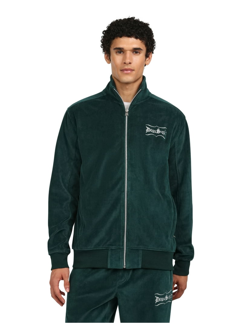 Dogg Supply Men's Velour Jacket with Zippered Pockets, Sizes XS