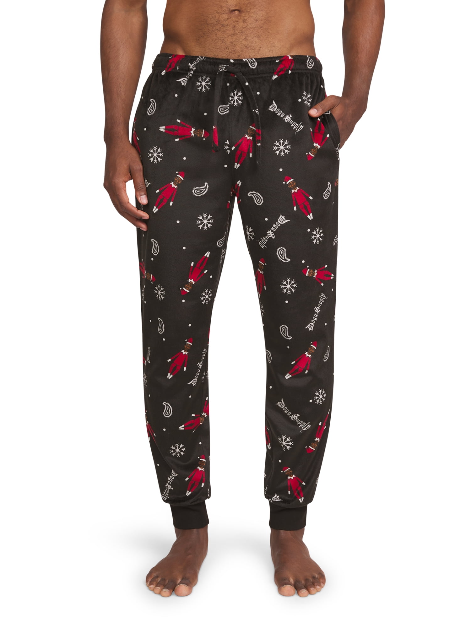 Dogg Supply Men's Microfleece Pull-On Sleep Joggers with Pockets, Sizes XS-3XL