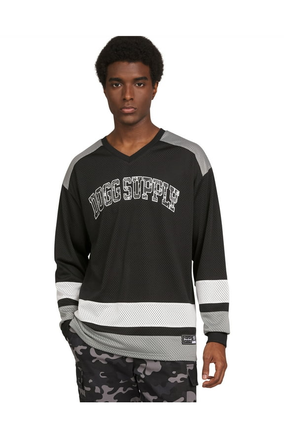 Men's and Women's Long Sleeve V-Neck Mesh Hockey Jersey, Sizes XS-3XL