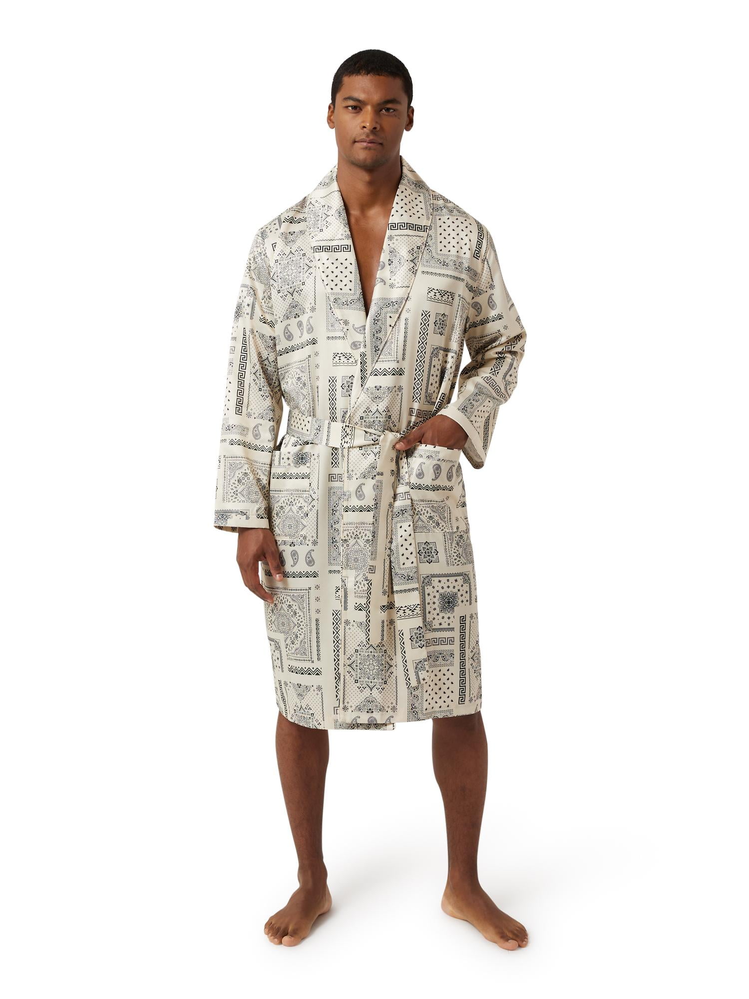 Dogg Supply Mens S Waist Ti/Polyester Poly Satin Robe, Natural ...