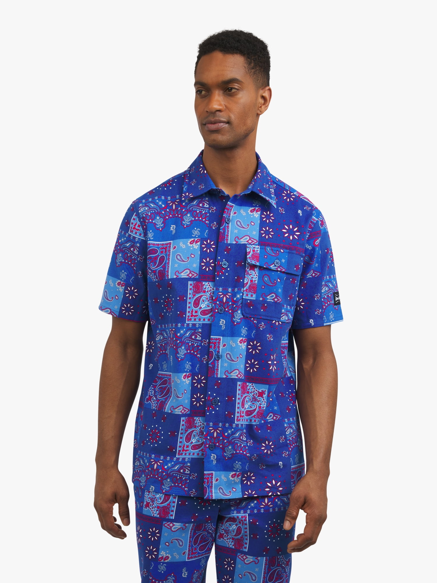 Dogg Supply by Snoop Dogg Bandana Paisley Shirt, Men's Sizes XS