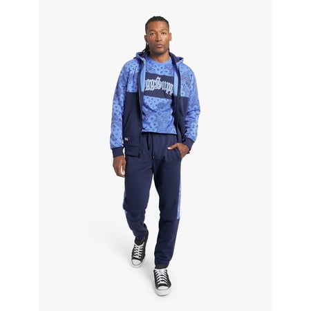 Dogg Supply by Snoop Dogg All-Gender Men's and Women's Extended Size Bandana Print Fleece Joggers, Sizes 4XL-5XL