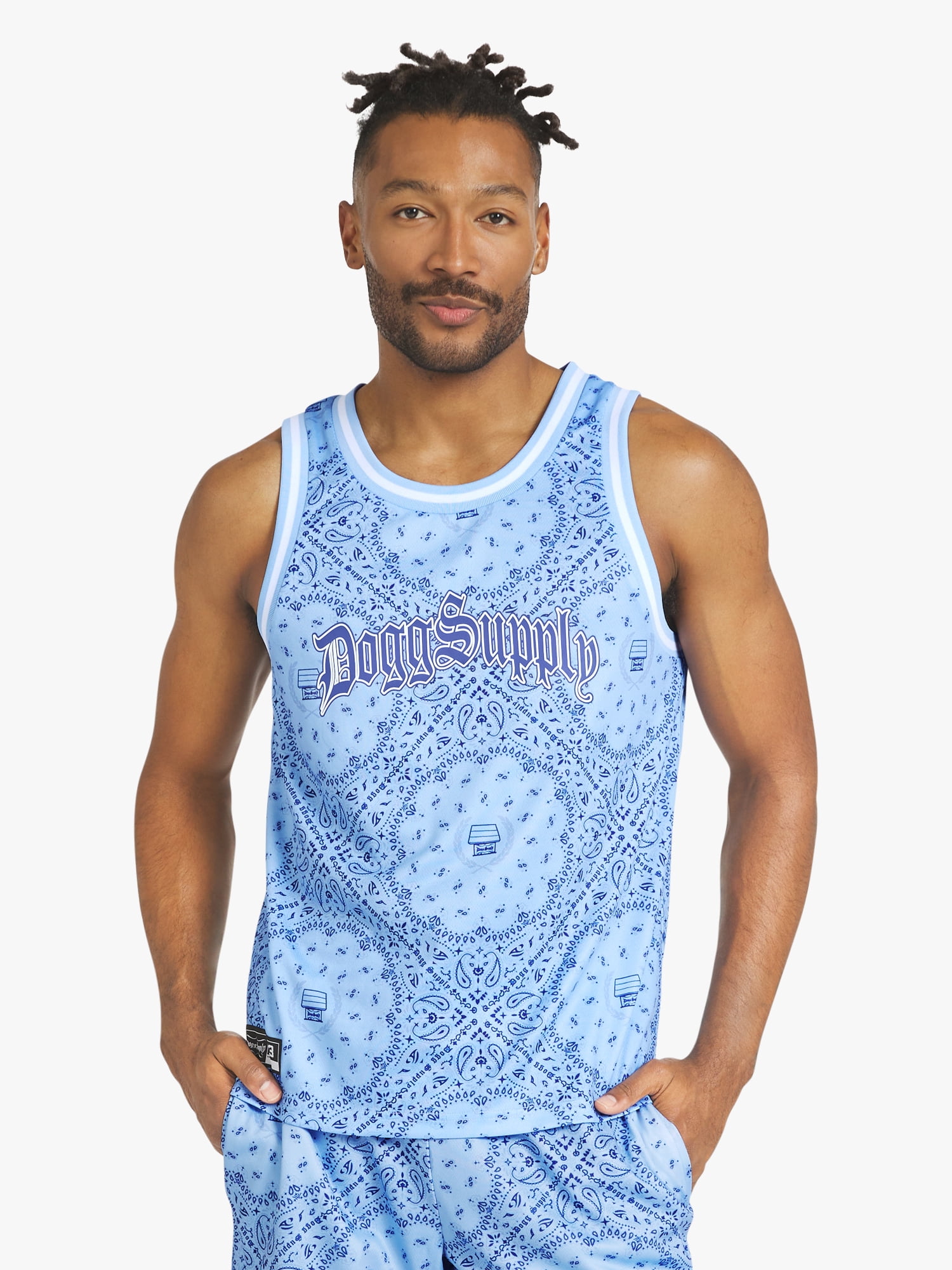 Dogg Supply by Snoop Dogg Big Men's Bandana Print Mesh Tank, Sizes 4XL - 5XL